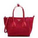 2014 Prada Suede Leather Tote Bag BN2625 rosered - Click Image to Close